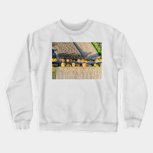 Aerial view of country road, autumn trees and ploughed field Crewneck Sweatshirt